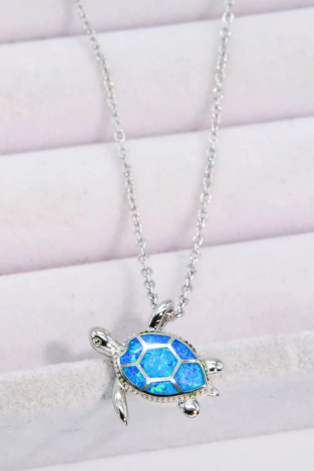 Opal Turtle Pendant Chain-Link Necklace Opal - Tophatter Daily Deals