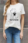 Simply Love Simply Love Full Size TALK TO THE PAW Graphic Cotton Tee Women's T-Shirts - Tophatter Daily Deals