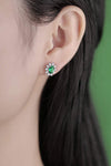 1 Carat Lab-Grown Emerald Stud Earrings Mid Green One Size Earrings - Tophatter Daily Deals