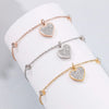 Inlaid Rhinestone Titanium Steel Heart Bracelet Bracelets - Tophatter Daily Deals