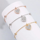 Inlaid Rhinestone Titanium Steel Heart Bracelet Bracelets - Tophatter Daily Deals