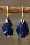 Natural Stone Teardrop Earrings Gold One Size Earrings - Tophatter Daily Deals