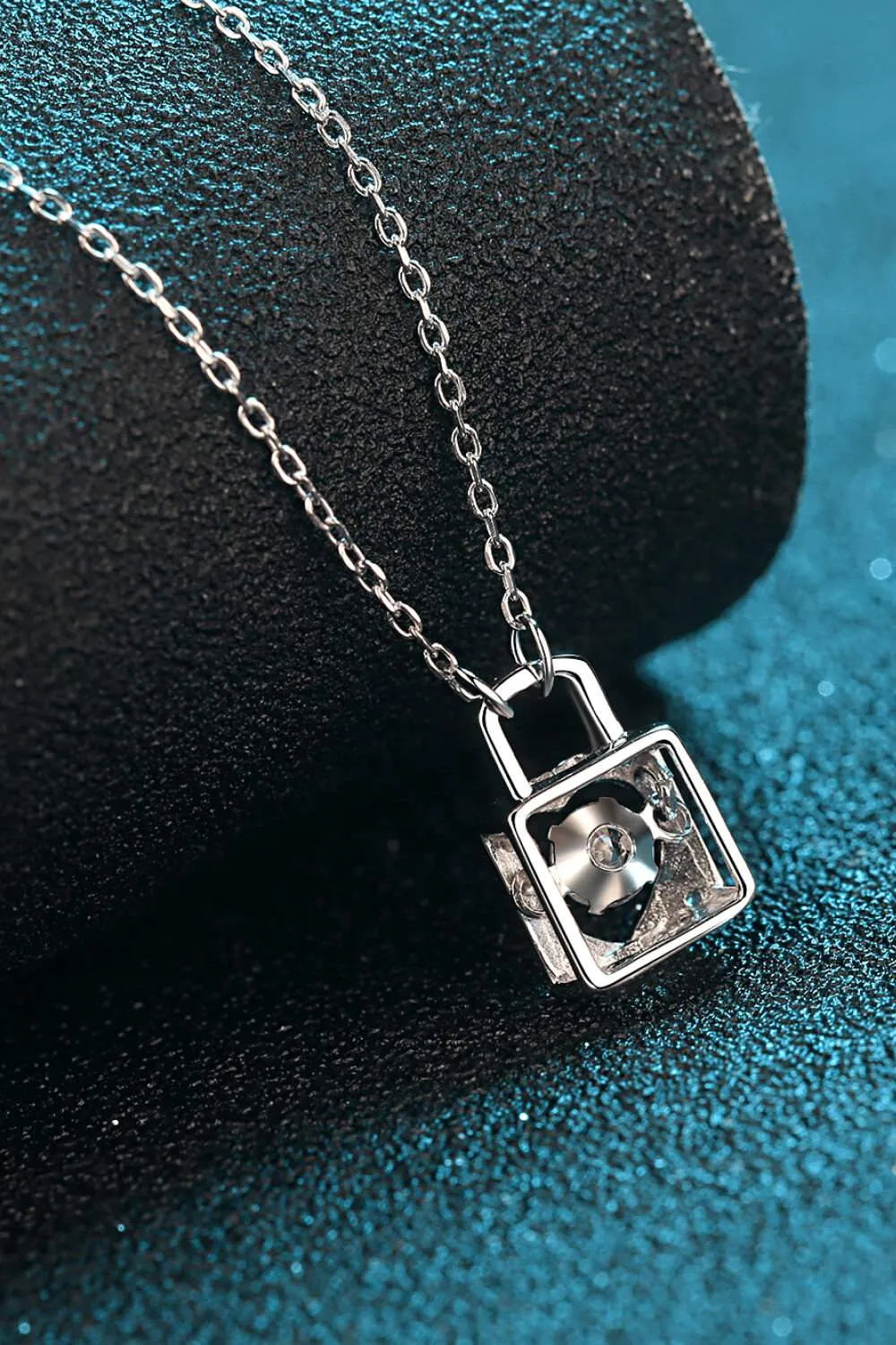 Adored Moissanite Lock Pendant Necklace Moissanite - Tophatter Daily Deals