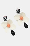 Bloosom Flower and Teardrop Resin Dangle Earrings Earrings - Tophatter Daily Deals