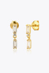Zircon 925 Sterling Silver Drop Earrings Gold White One Size Earrings - Tophatter Daily Deals