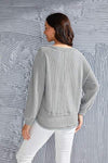 Waffle-Knit V-Neck Blouse with Breast Pocket Blouses - Tophatter Daily Deals