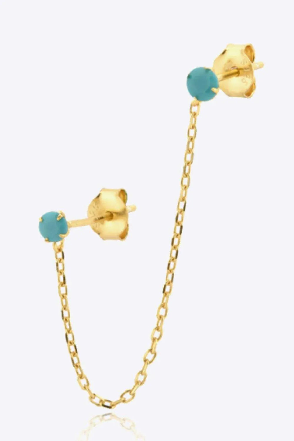 925 Sterling Silver Single Double-Piercing Earring Pastel Blue One Size Earrings - Tophatter Daily Deals