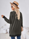 Contrast Mock Neck Long Sleeve T-Shirt Women's T-Shirts - Tophatter Daily Deals