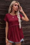 Lace Trim Round Neck Tunic Top Women's T-Shirts - Tophatter Daily Deals