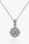 1 Carat Moissanite 925 Sterling Silver Necklace Silver One Size Moissanite - Tophatter Daily Deals