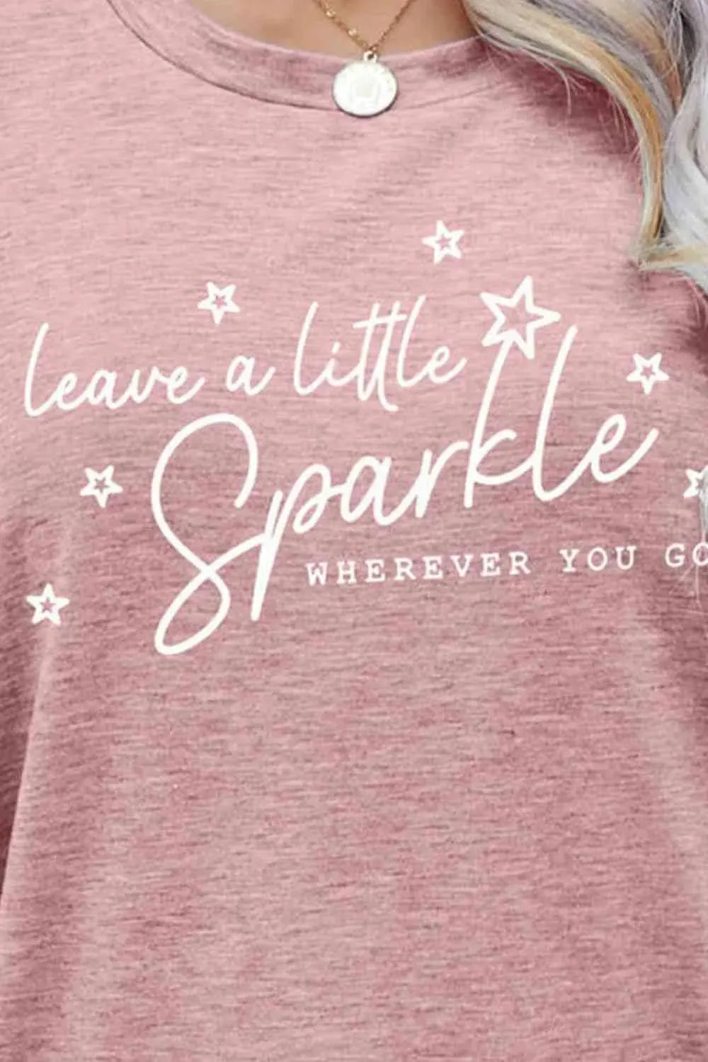 LEAVE A LITTLE SPARKLE WHEREVER YOU GO Tee Shirt Women's T-Shirts - Tophatter Daily Deals