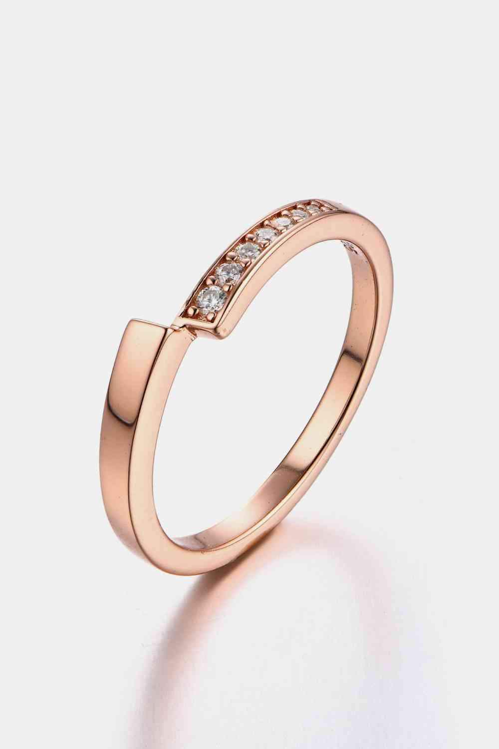 Moissanite 925 Sterling Silver Ring Rose Gold Moissanite - Tophatter Daily Deals