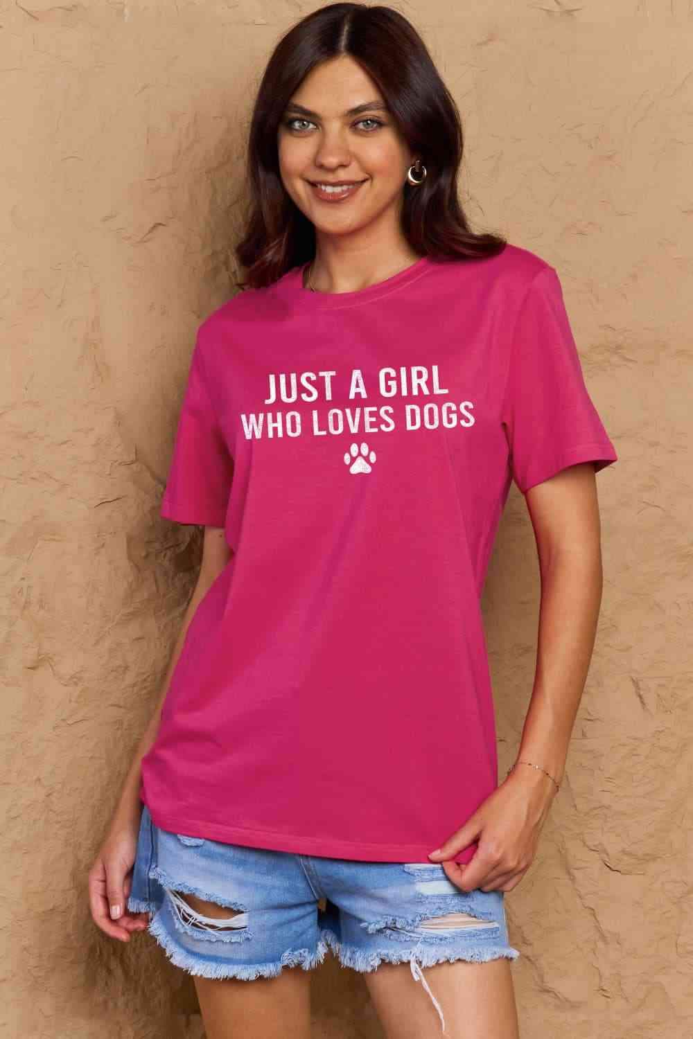 Simply Love Full Size Dog Paw Graphic Cotton T-Shirt Deep Rose Women's T-Shirts - Tophatter Daily Deals