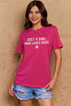 Simply Love Full Size Dog Paw Graphic Cotton T-Shirt Deep Rose Women's T-Shirts - Tophatter Daily Deals