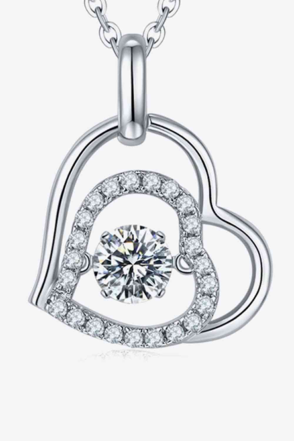 Moissanite Heart Pendant Necklace Moissanite - Tophatter Daily Deals