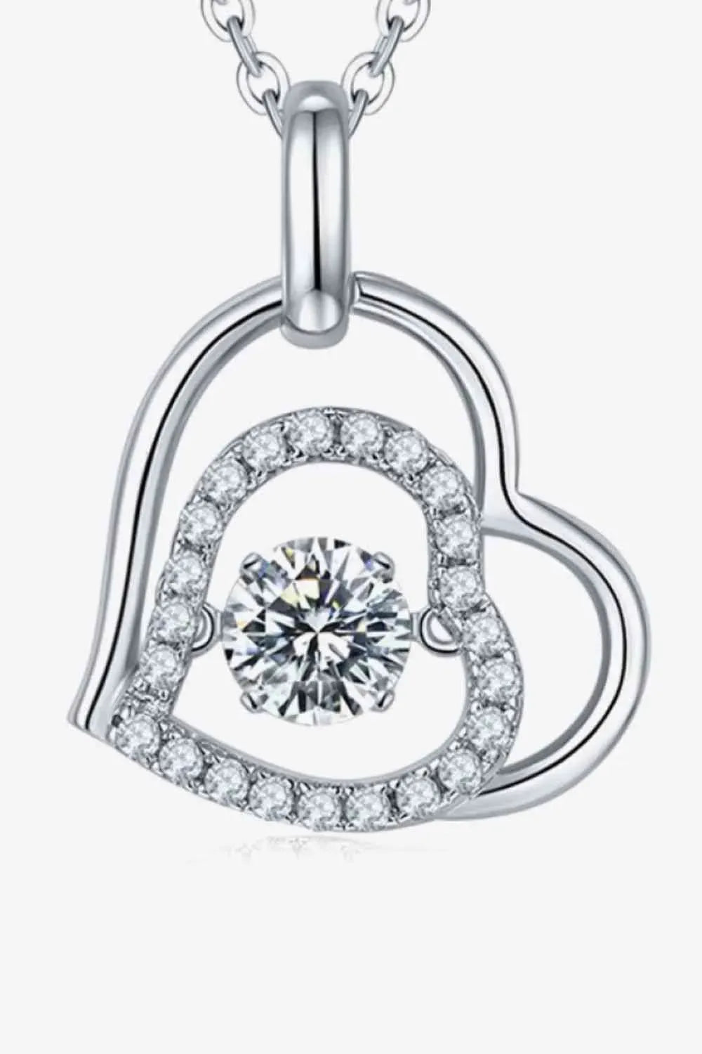 Moissanite Heart Pendant Necklace Moissanite - Tophatter Daily Deals