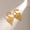 Stainless Steel Oil Drip C-Hoop Dangle Earrings Earrings - Tophatter Daily Deals