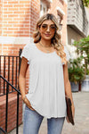 Round Neck Short Sleeve Tee White Women's T-Shirts - Tophatter Daily Deals