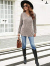 Ribbed Surplice Long Sleeve T-Shirt Women's T-Shirts - Tophatter Daily Deals