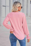 Contrast V-Neck Flounce Sleeve Top Blouses - Tophatter Daily Deals