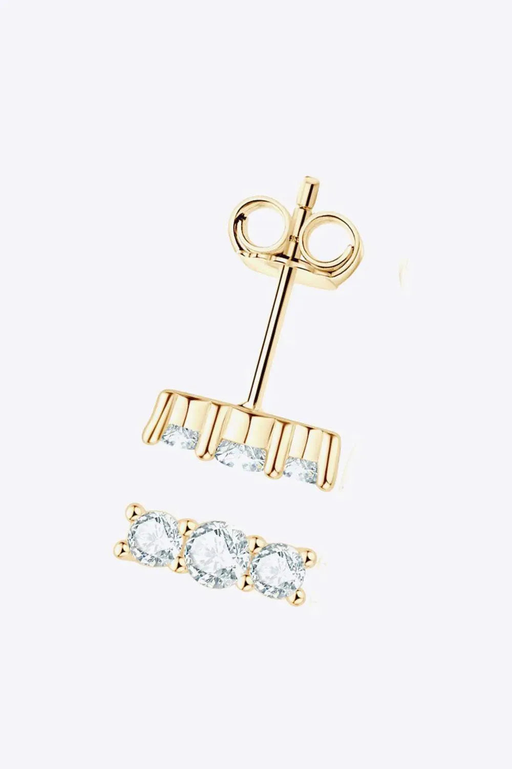 Heartbeat Rhythm 925 Sterling Silver Moissanite Stud Earrings Moissanite - Tophatter Daily Deals