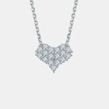 Moissanite 925 Sterling Silver Heart Necklace Moissanite - Tophatter Daily Deals
