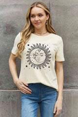 Simply Love Simply Love Sun and Star Graphic Cotton Tee Women's T-Shirts - Tophatter Daily Deals