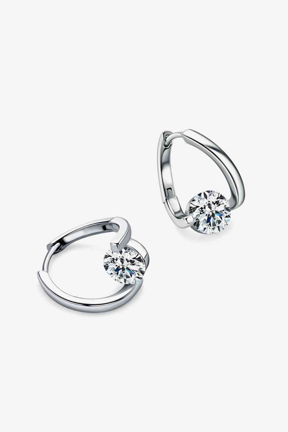 2 Carat Moissanite 925 Sterling Silver Heart Earrings Moissanite - Tophatter Daily Deals