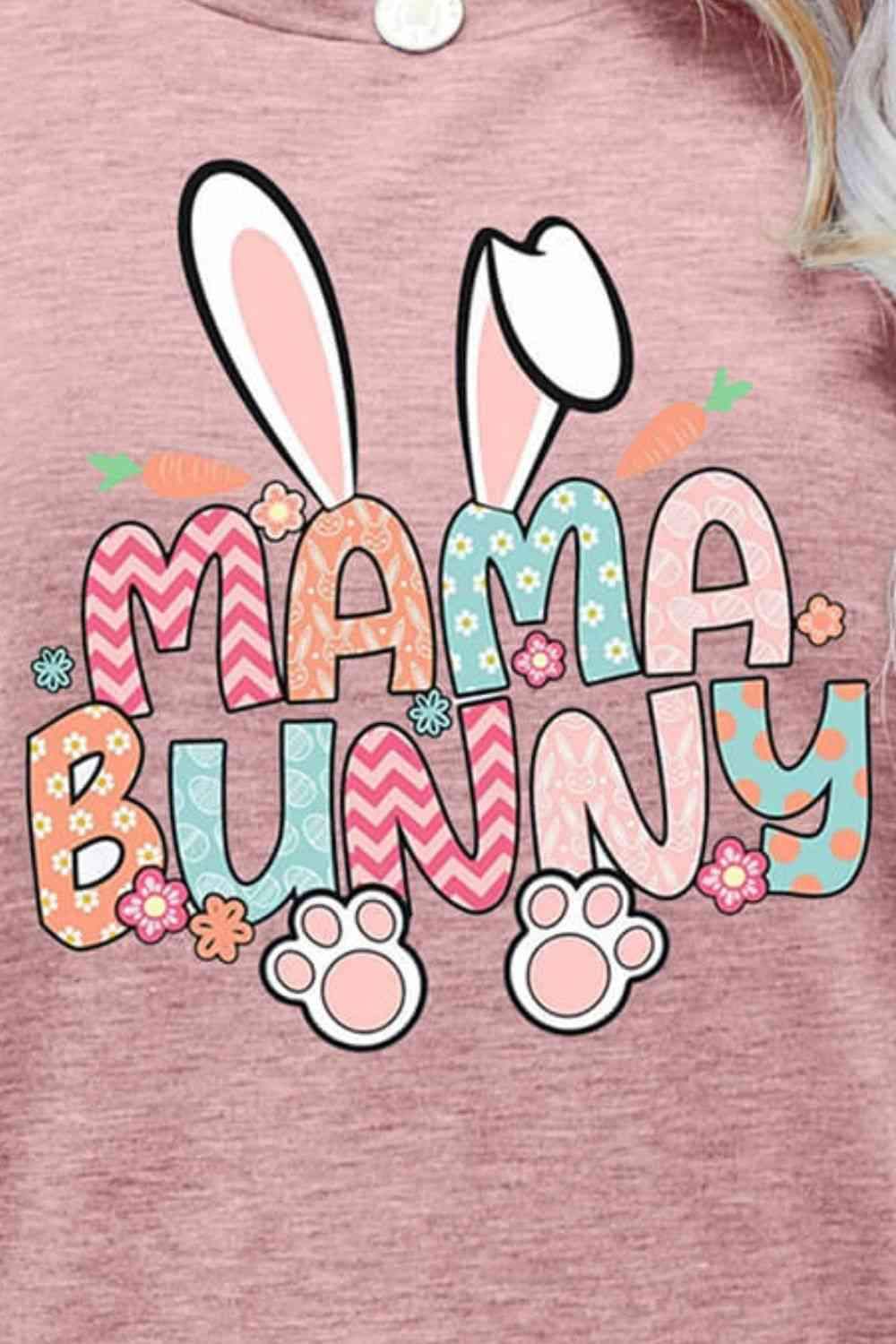 MAMA BUNNY Easter Graphic Short Sleeve Tee Women's T-Shirts - Tophatter Daily Deals