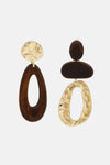 Wooden Dangle Earrings Gold One Size Earrings - Tophatter Daily Deals