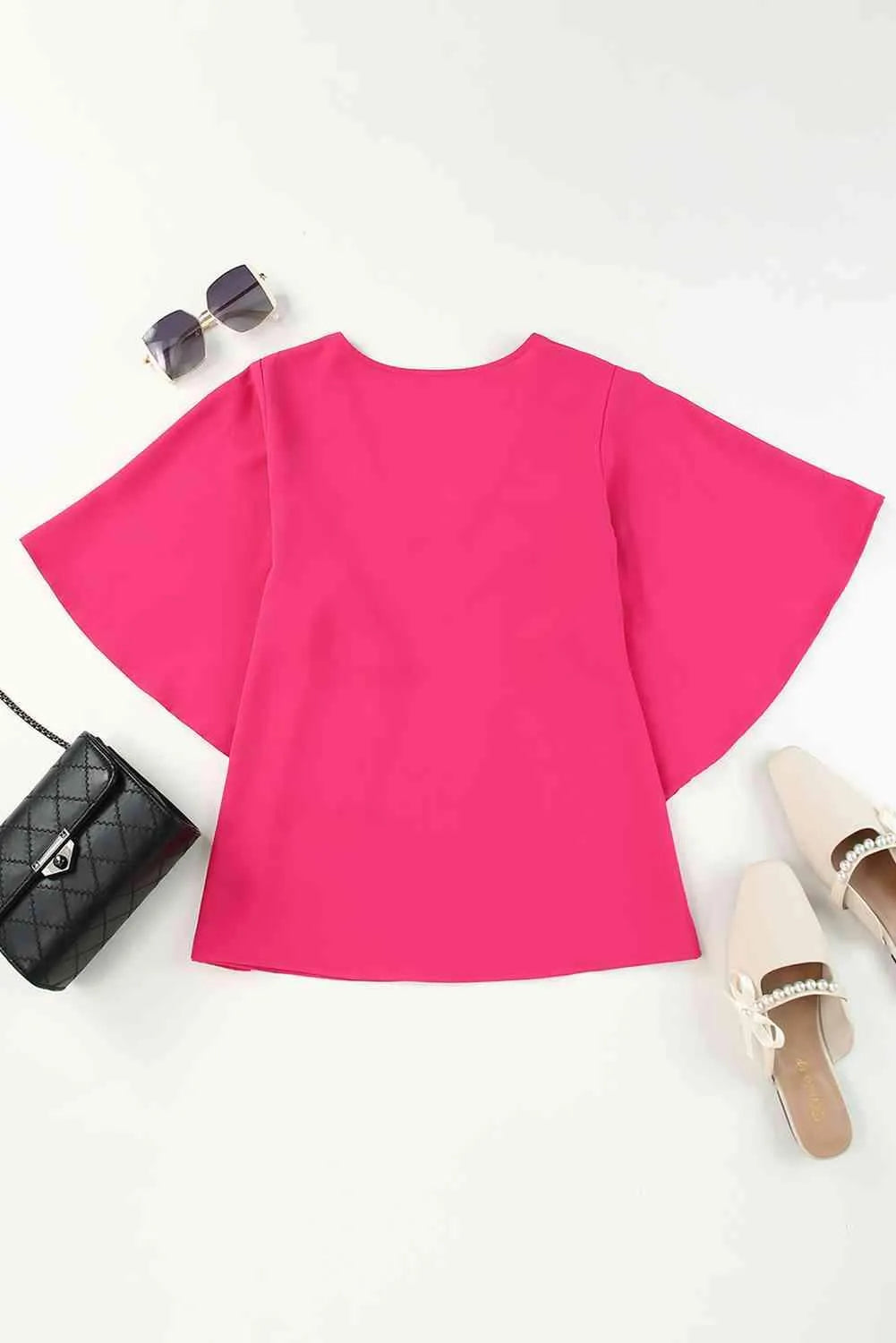 V-Neck Cloak Sleeve Blouse Blouses - Tophatter Daily Deals