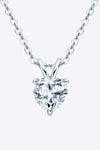 1 Carat Moissanite Heart-Shaped Pendant Necklace Silver One Size Moissanite - Tophatter Daily Deals