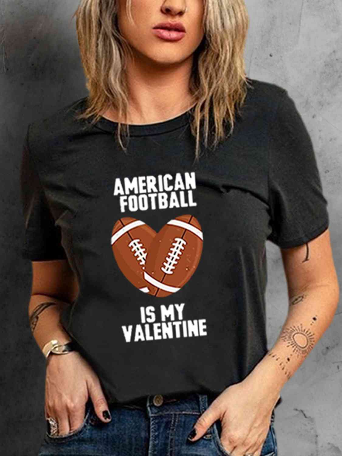 Football Graphic Short Sleeve T-Shirt Women's T-Shirts - Tophatter Daily Deals