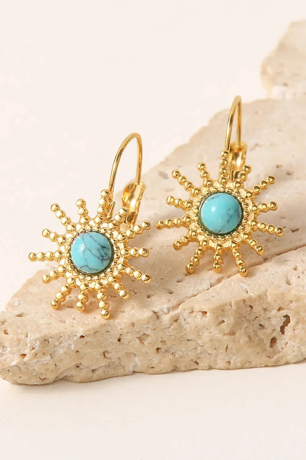 18K Gold Plated Sun-Shaped Earrings Earrings - Tophatter Daily Deals