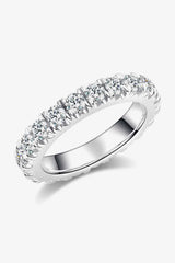 Adored 2.3 Carat Moissanite 925 Sterling Silver Eternity Ring Moissanite - Tophatter Daily Deals