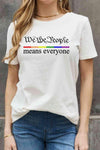 Simply Love Full Size MEANS EVERYONE Graphic Cotton Tee Bleach Women's T-Shirts - Tophatter Daily Deals