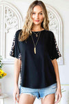 Leopard Round Neck Short Sleeve Tee Black Women's T-Shirts - Tophatter Daily Deals