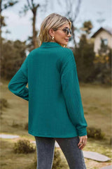 Collared Neck Long Sleeve Blouse Blouses - Tophatter Daily Deals