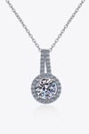 Build You Up Moissanite Round Pendant Chain Necklace Silver One Size Moissanite - Tophatter Daily Deals