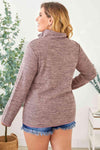 Plus Size Heathered Quarter Zip Pullover Women's T-Shirts - Tophatter Daily Deals