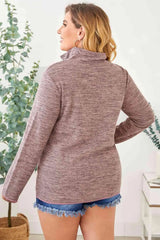 Plus Size Heathered Quarter Zip Pullover Women's T-Shirts - Tophatter Daily Deals