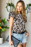 Animal Print Puff Sleeve Round Neck Blouse - Tophatter Deals