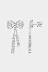 1.12 Carat Moissanite 925 Sterling Silver Bow Earrings Moissanite - Tophatter Daily Deals