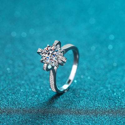 1 Carat Moissanite 925 Sterling Silver Ring Moissanite - Tophatter Daily Deals