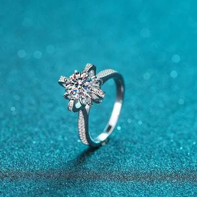 1 Carat Moissanite 925 Sterling Silver Ring Moissanite - Tophatter Daily Deals