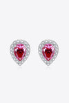 2 Carat Moissanite Teardrop Stud Earrings in Rose Rose One Size Moissanite - Tophatter Daily Deals