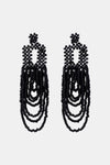 Beaded Dangle Earrings Black One Size Earrings - Tophatter Daily Deals