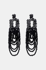 Beaded Dangle Earrings Black One Size Earrings - Tophatter Daily Deals