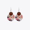 Wood & PU Drop Earrings Earrings - Tophatter Daily Deals