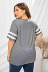 Plus Size Striped V-Neck Tee Shirt Women's T-Shirts - Tophatter Daily Deals